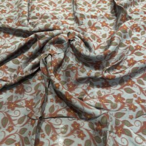 Pañuelo fallero infantil gris con flores granates 65 x 65 cm